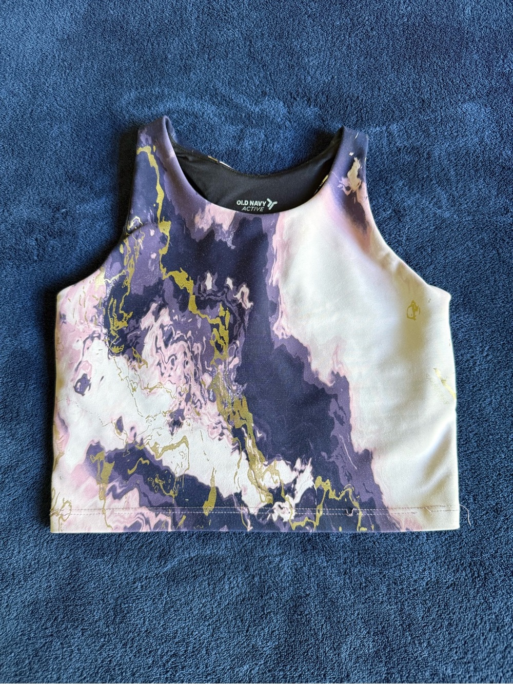 Old Navy Active Black and Purple Marble Sports Bra